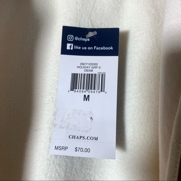 Chaps sherpa cream off white funnel neck cozy layering vest sz M NWT - Picture 4 of 11